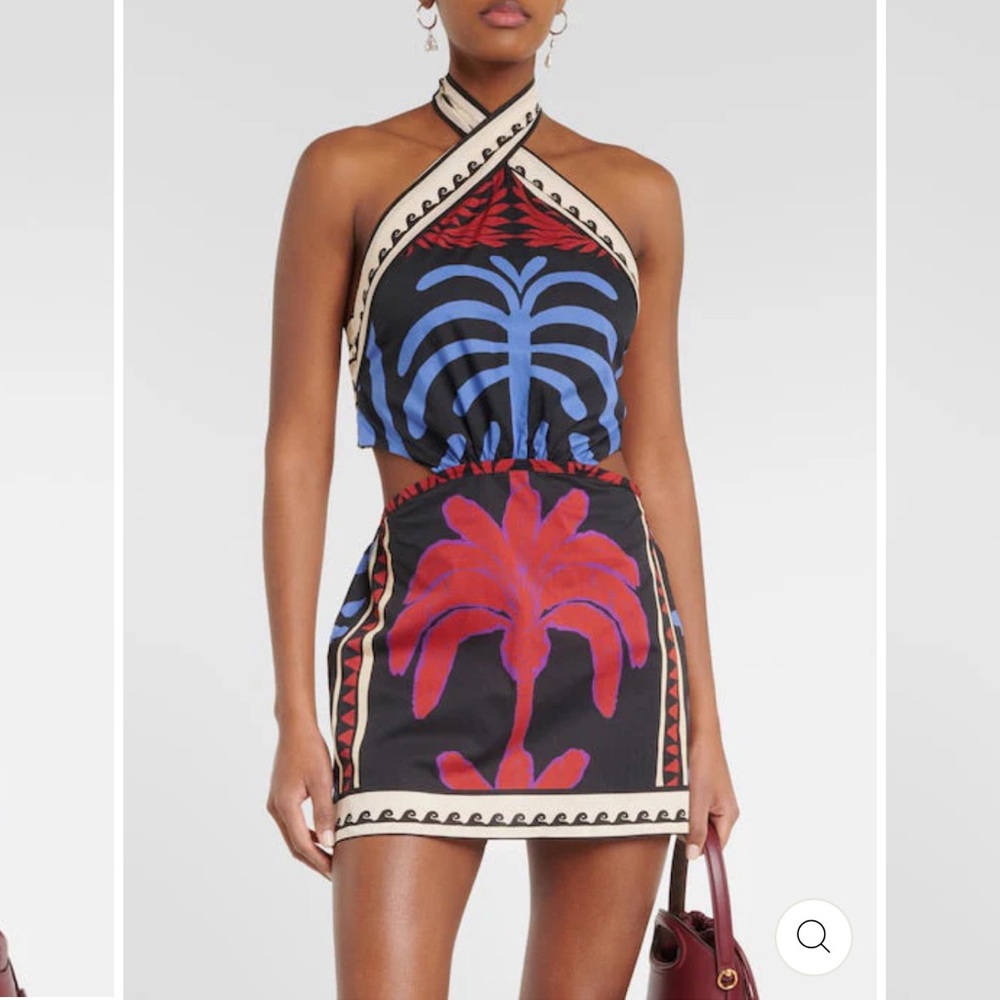 Stylish Halter Mini Dress - Black, Blue, Red